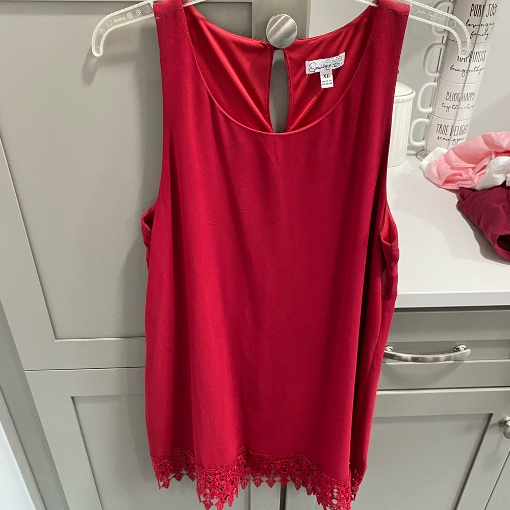 Sleeveless red dress